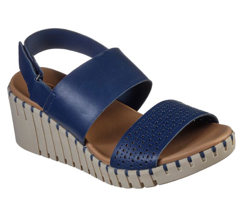 Skechers Dam Marinblå Kilar Sandaler - Pier Ave - Sverige (VZSXG-4926)